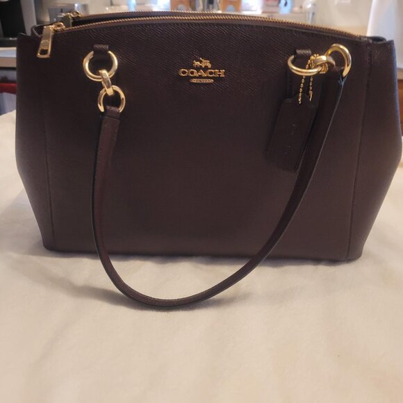 Coach Small Christie Carryall in Cross-grain Leather Oxblood Color NWT - Picture 2 of 13